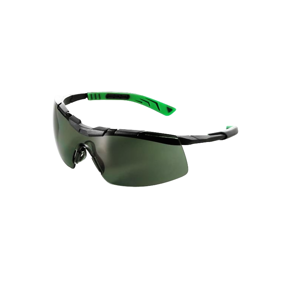 Maxisafe 5X6 Safety Glasses Gunmetal Green Frame Smoke Lens