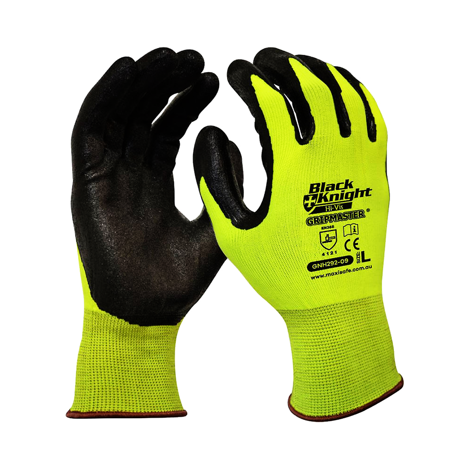 Maxisafe Black Knight Gripmaster Hi-Vis Glove