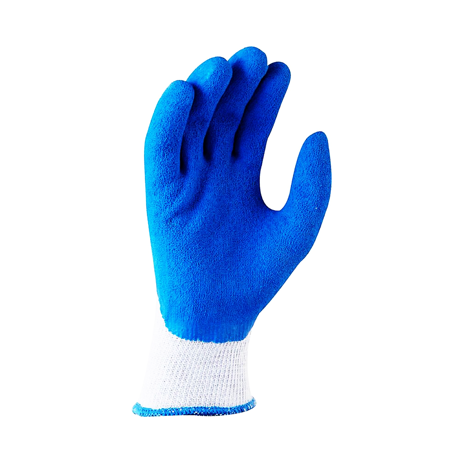 Maxisafe Blue Grippa Glove - Knitted Poly Cotton, Blue Latex Dipped Palm