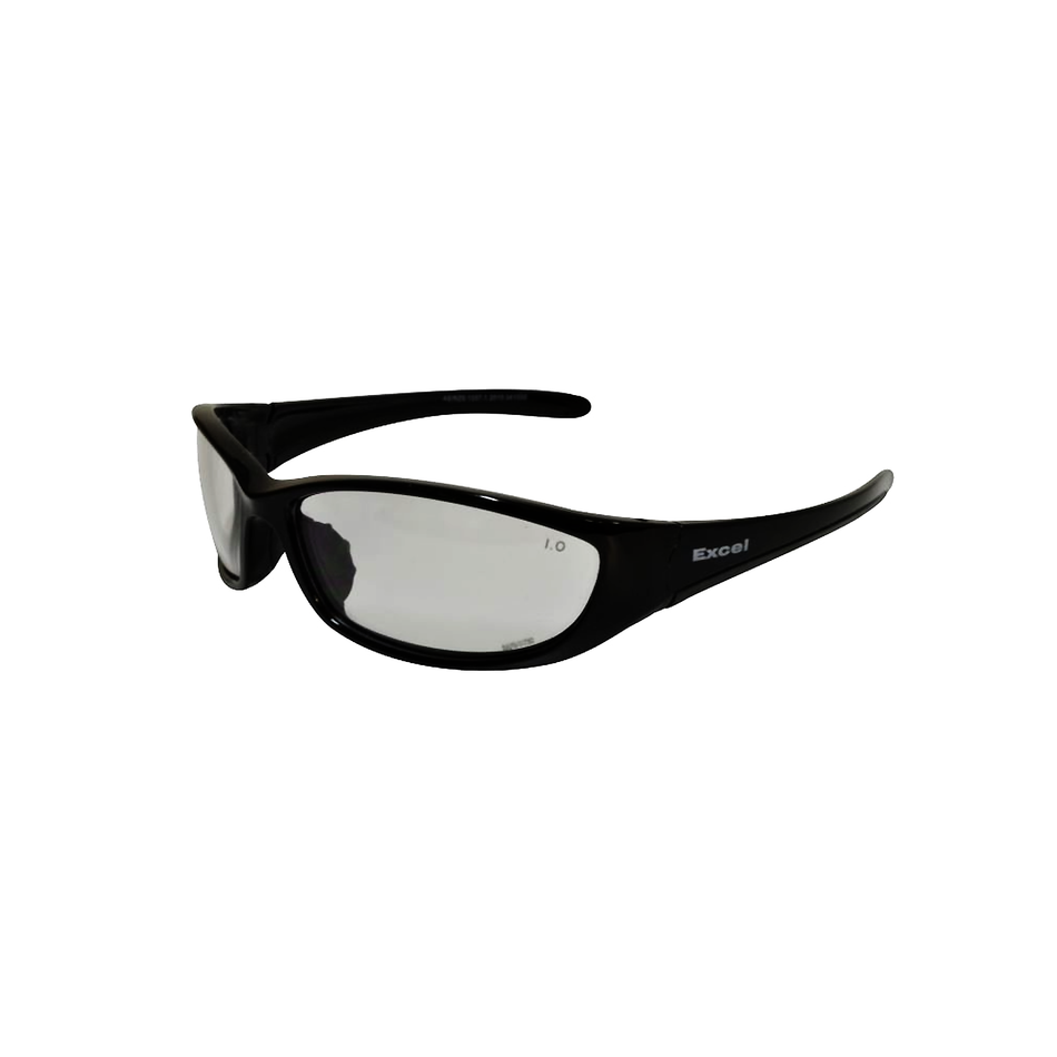 Maxisafe Excel Black Frame Clear Safety Glasses