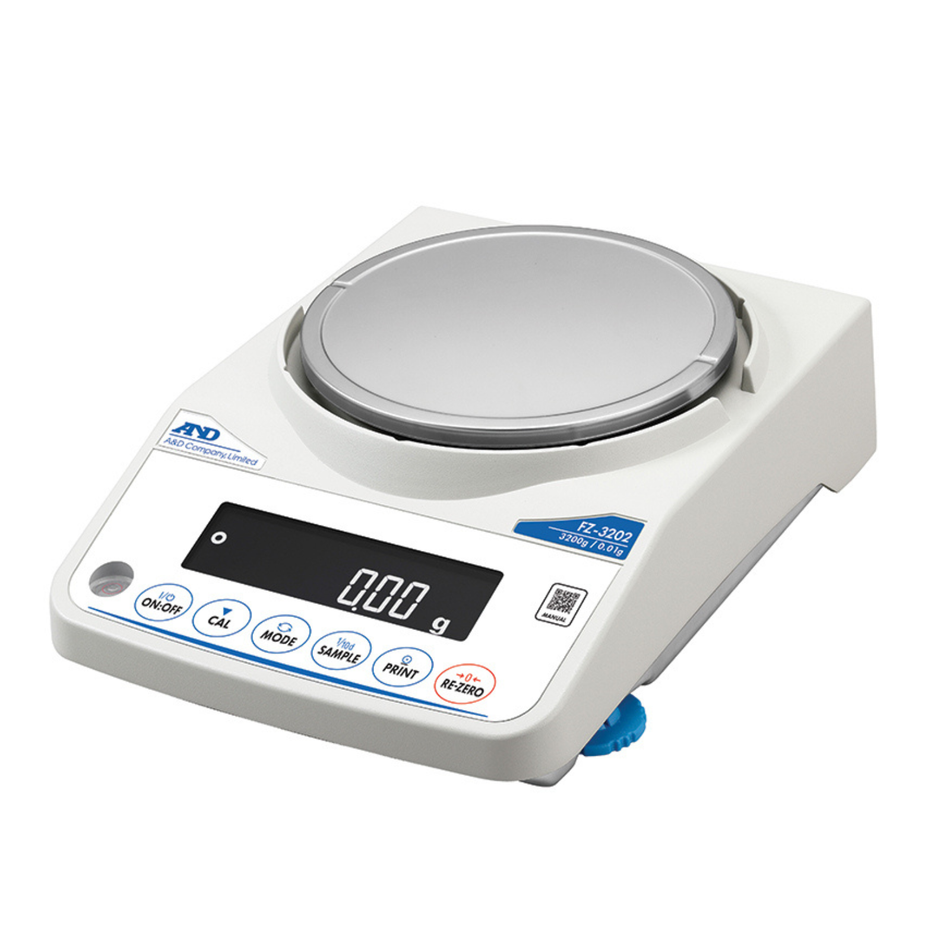 A&D FX-3202WP Waterproof Precision Balance 3200g Capacity × 0.01g Readability IP65 Protection for Laboratory & Industrial Applications