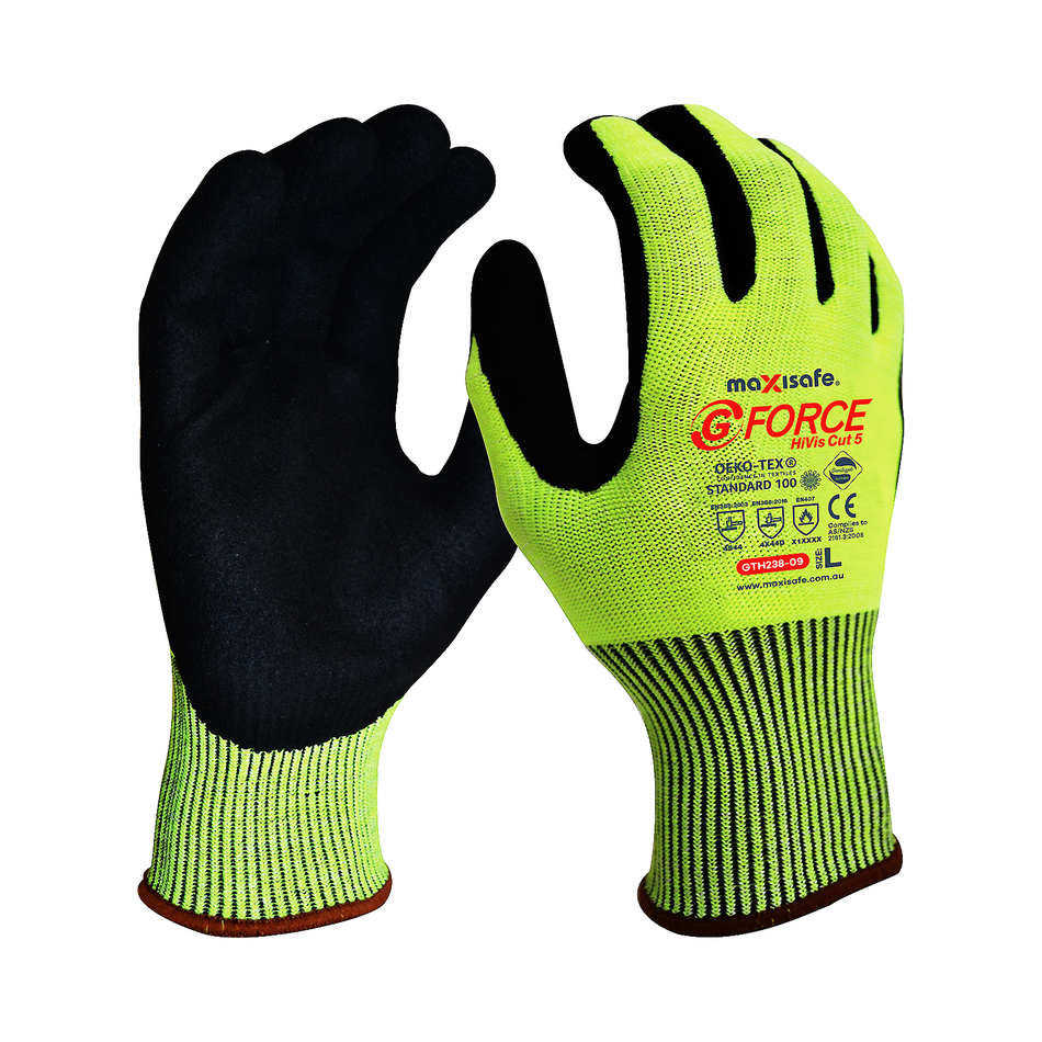 Maxisafe G Force Hi Vis Cut D Glove
