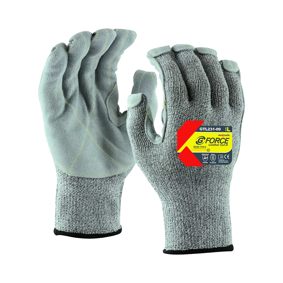 Maxisafe G Force Leather Palm Cut Resistant D Glove