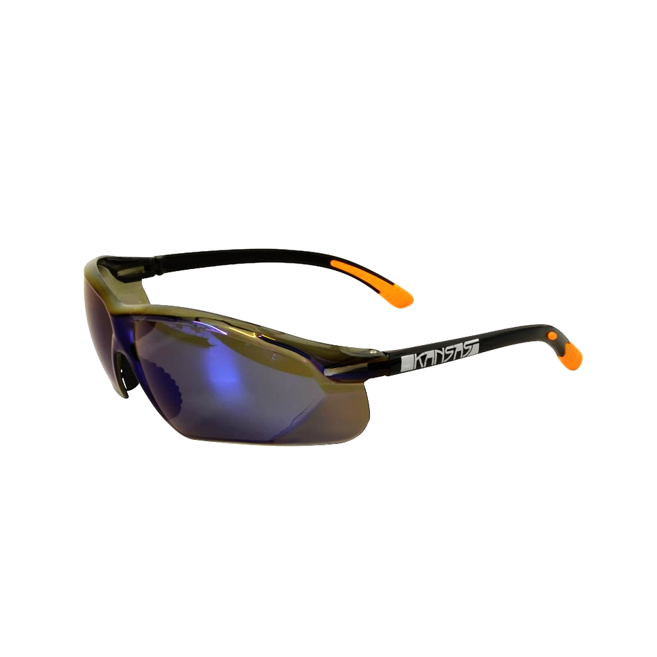 Maxisafe KANSAS Safety Glasses with Anti-Fog Blue Mirror Lens