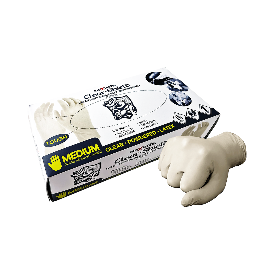 Maxisafe Latex Disposable Gloves Powdered