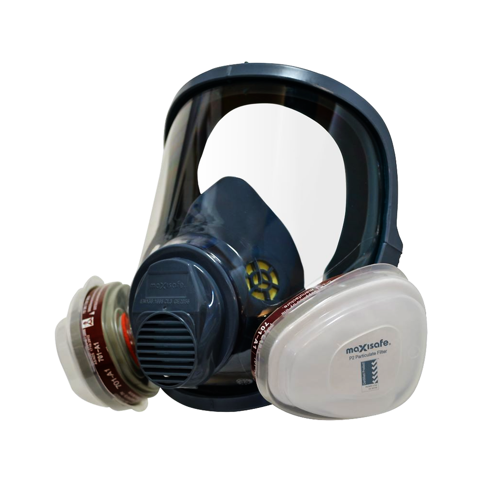 Maxisafe MaxiGuard Full Face Silicone Respirator with A1P2 Filter Medium