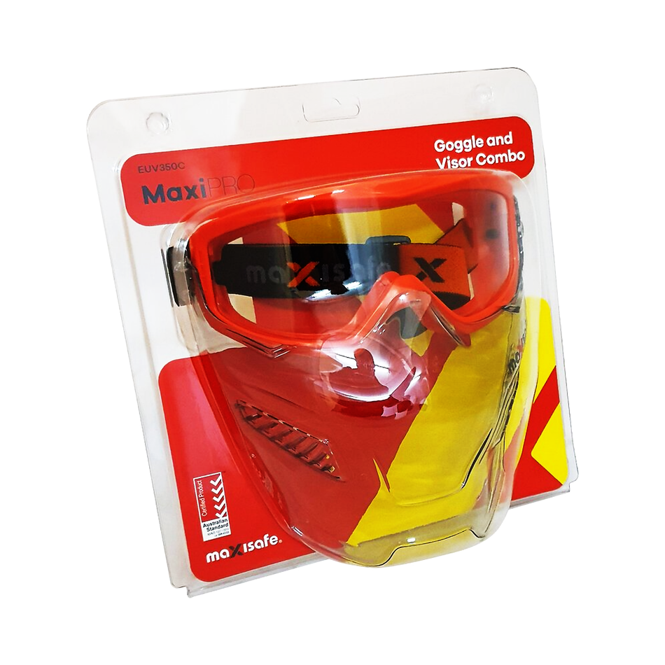 Maxisafe MaxiPRO Safety Goggle and Visor Combo