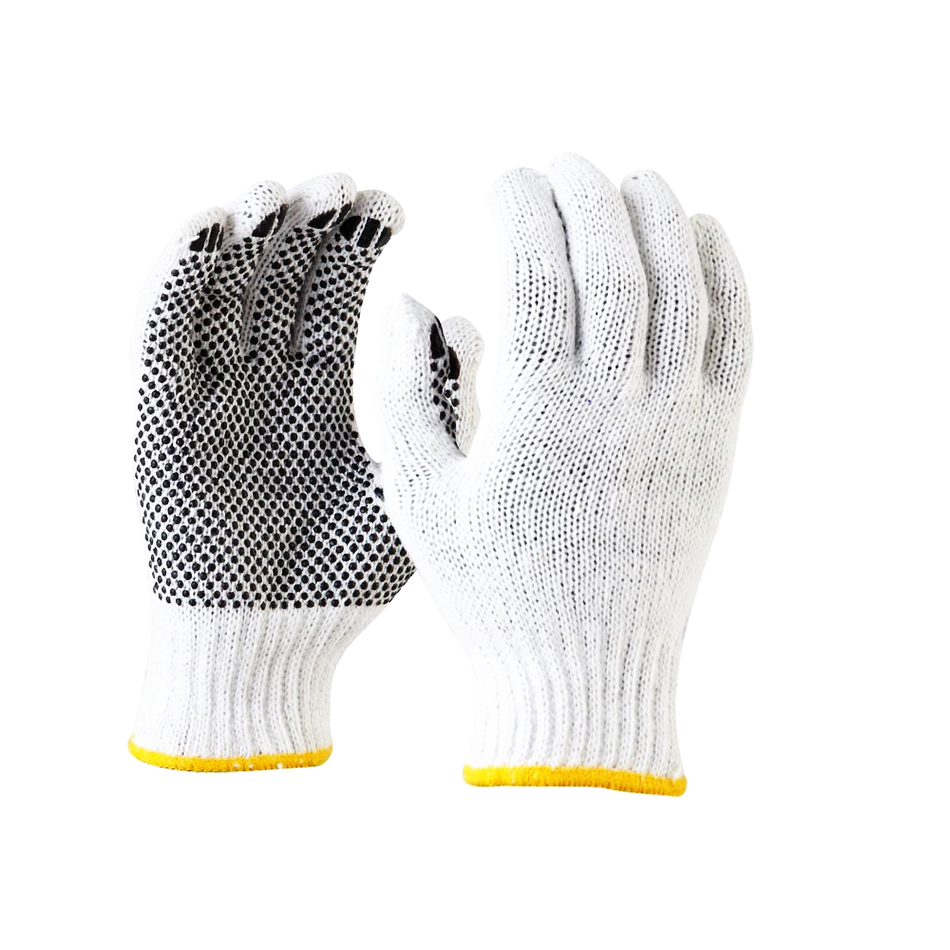 Maxisafe Bleached Knitted Poly Cotton Polka Dot Glove