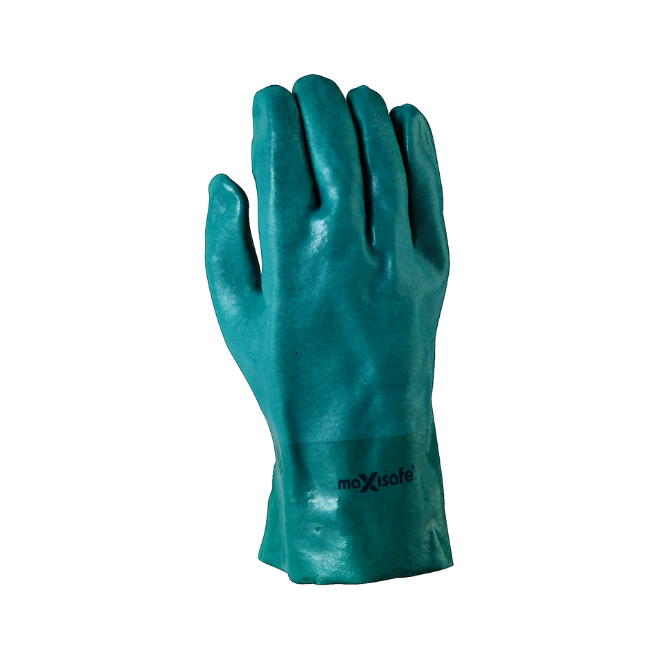 Maxisafe Green Double Dipped PVC Gauntlet 27cm