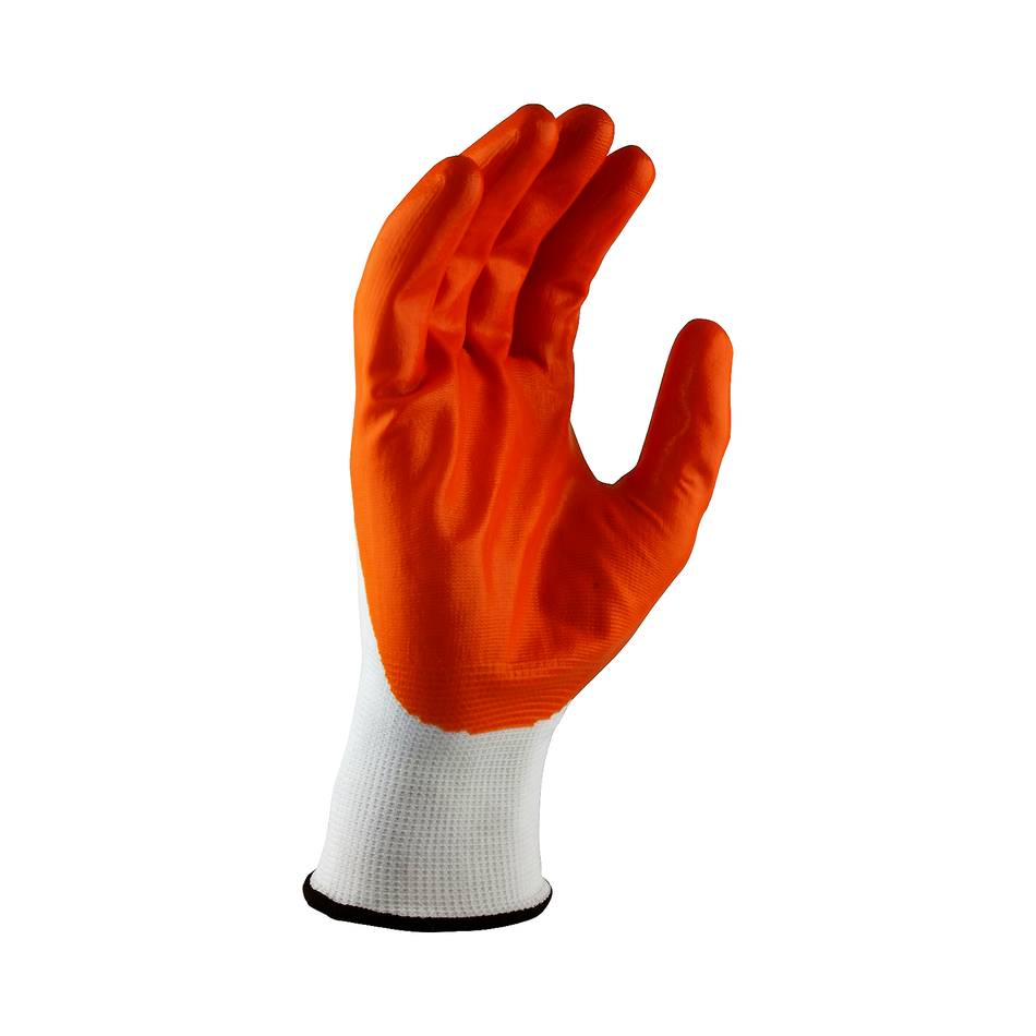 Maxisafe Orange Nitrile Coated Polyester Glove, Pack of 5 pairs