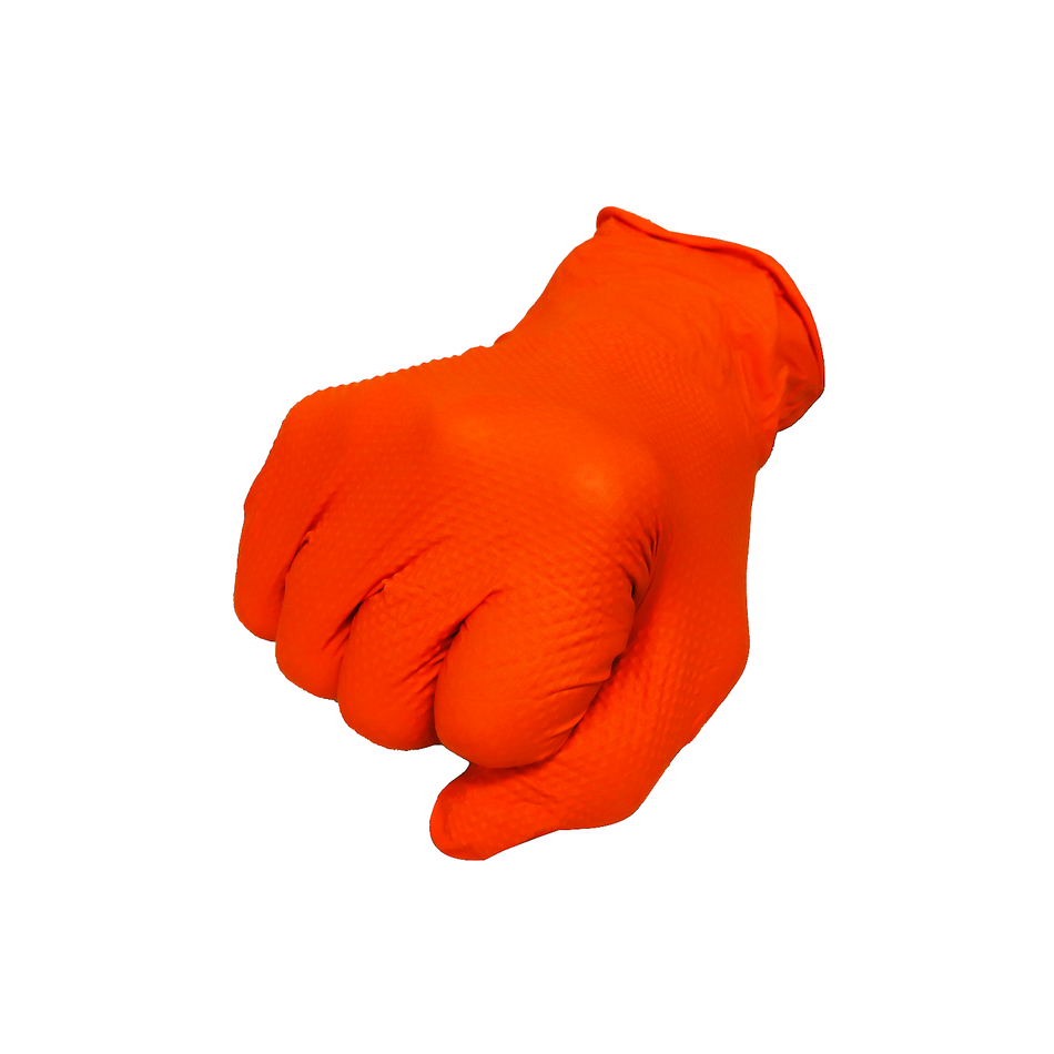 Maxisafe Orange Shield Extra Heavy Duty Nitrile Gloves with Diamond Grip