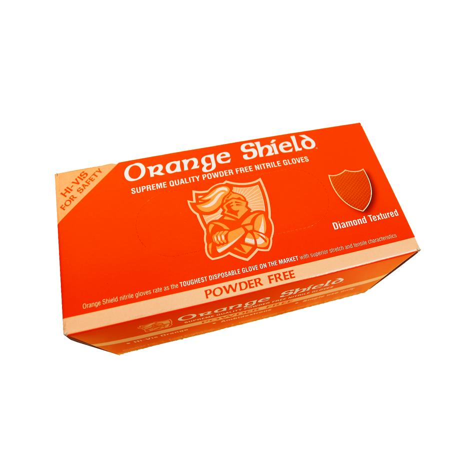 Maxisafe Orange Shield Extra Heavy Duty Nitrile Gloves with Diamond Grip