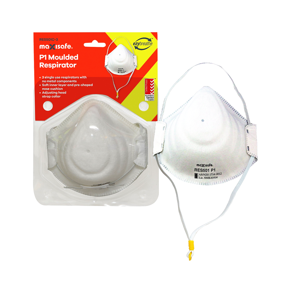 Maxisafe P1 Moulded Respirator Card of 3
