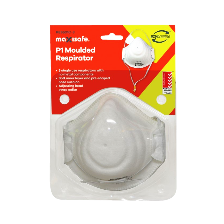 Maxisafe P1 Moulded Respirator Card of 3