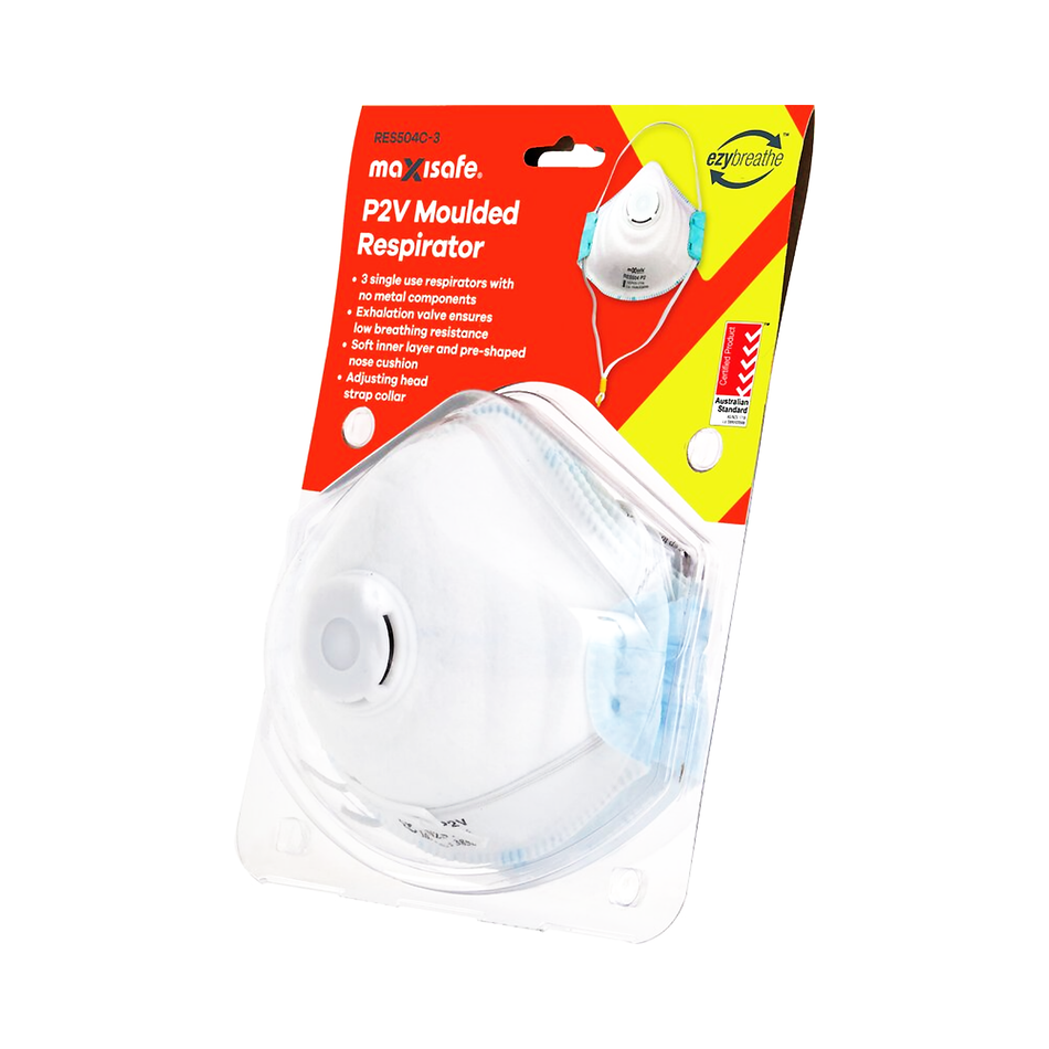 Maxisafe P2 Dust Mask with Valve Card of 3