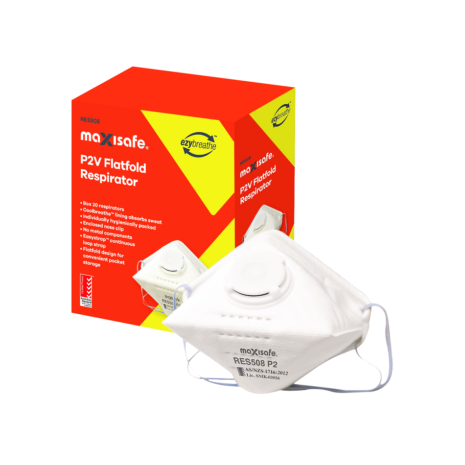 Maxisafe P2 Flat Fold Respirator with Valve Box 20