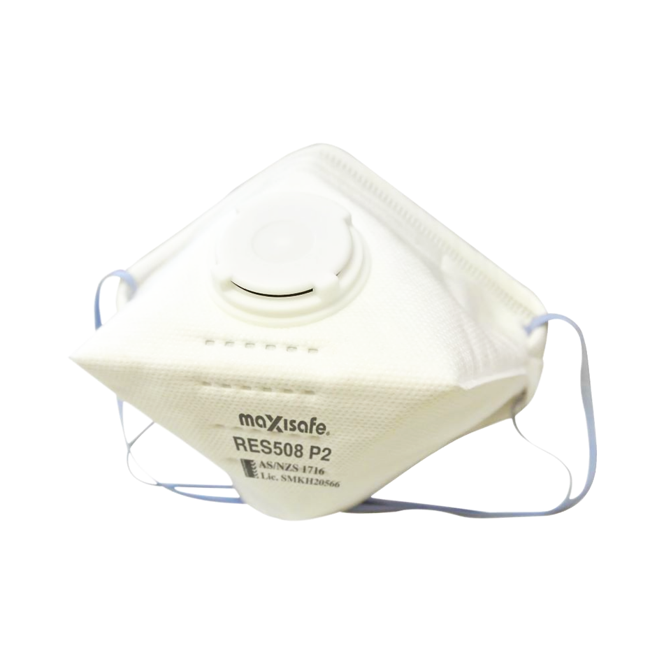 Maxisafe P2 Flat Fold Respirator with Valve Card of 3