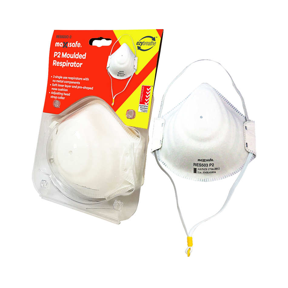 Maxisafe P2 Moulded Respirator Card of 3