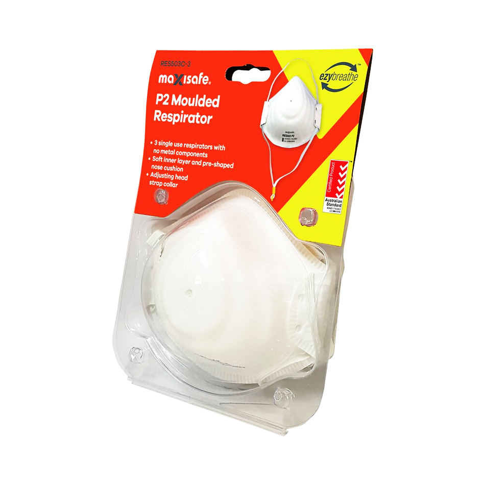Maxisafe P2 Moulded Respirator Card of 3