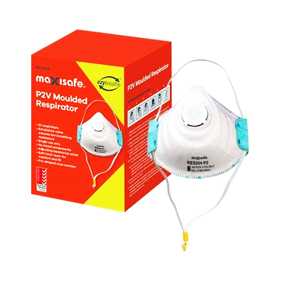 Maxisafe P2 Moulded Respirator with Valve Box 10