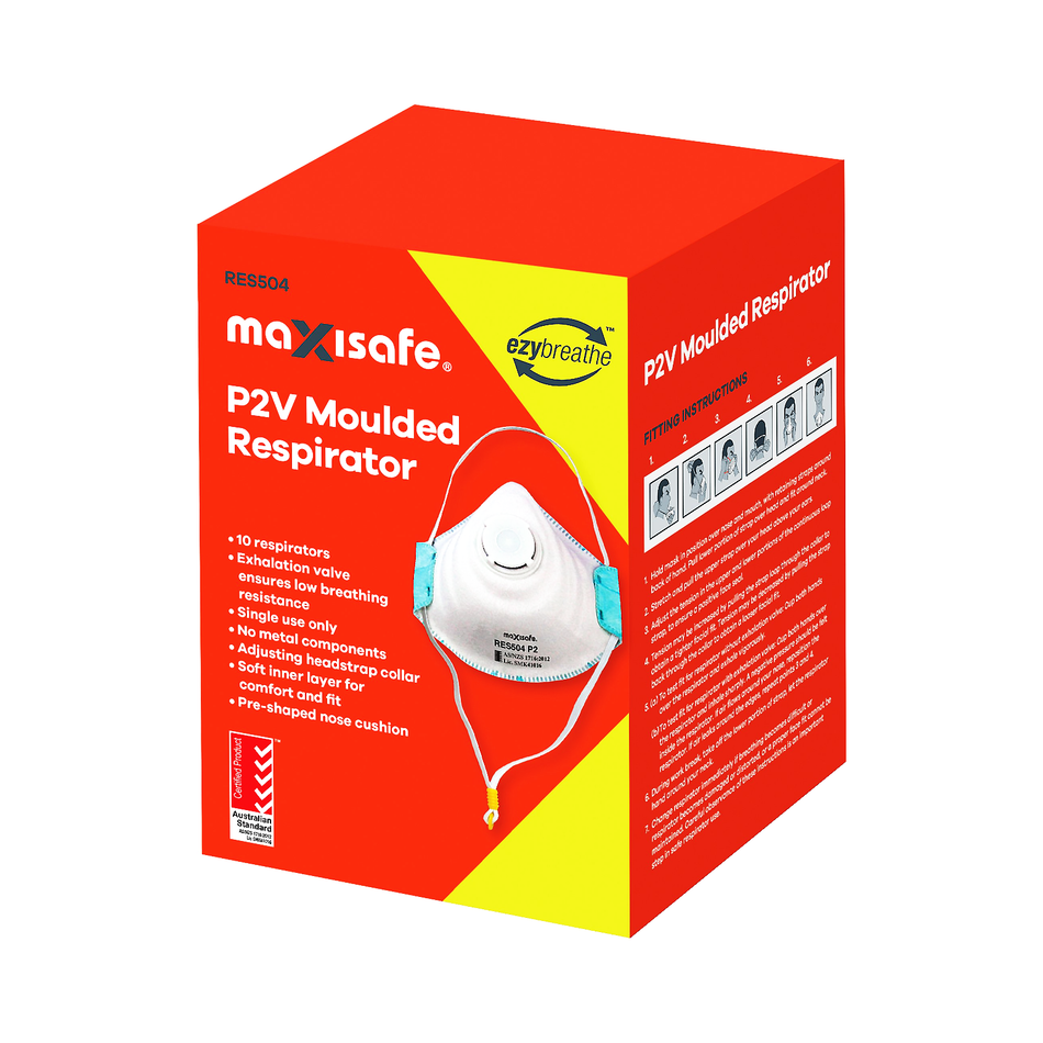 Maxisafe P2 Moulded Respirator with Valve Box 10