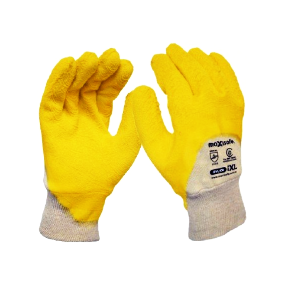 Maxisafe Premium Yellow Latex Coated Glass Gripper Glove
