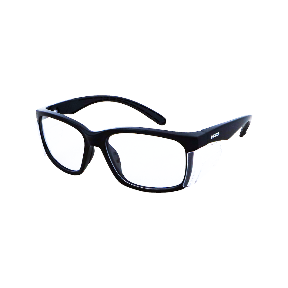 Maxisafe Rayzr Safety Glasses Matte Black Frame Clear Lens