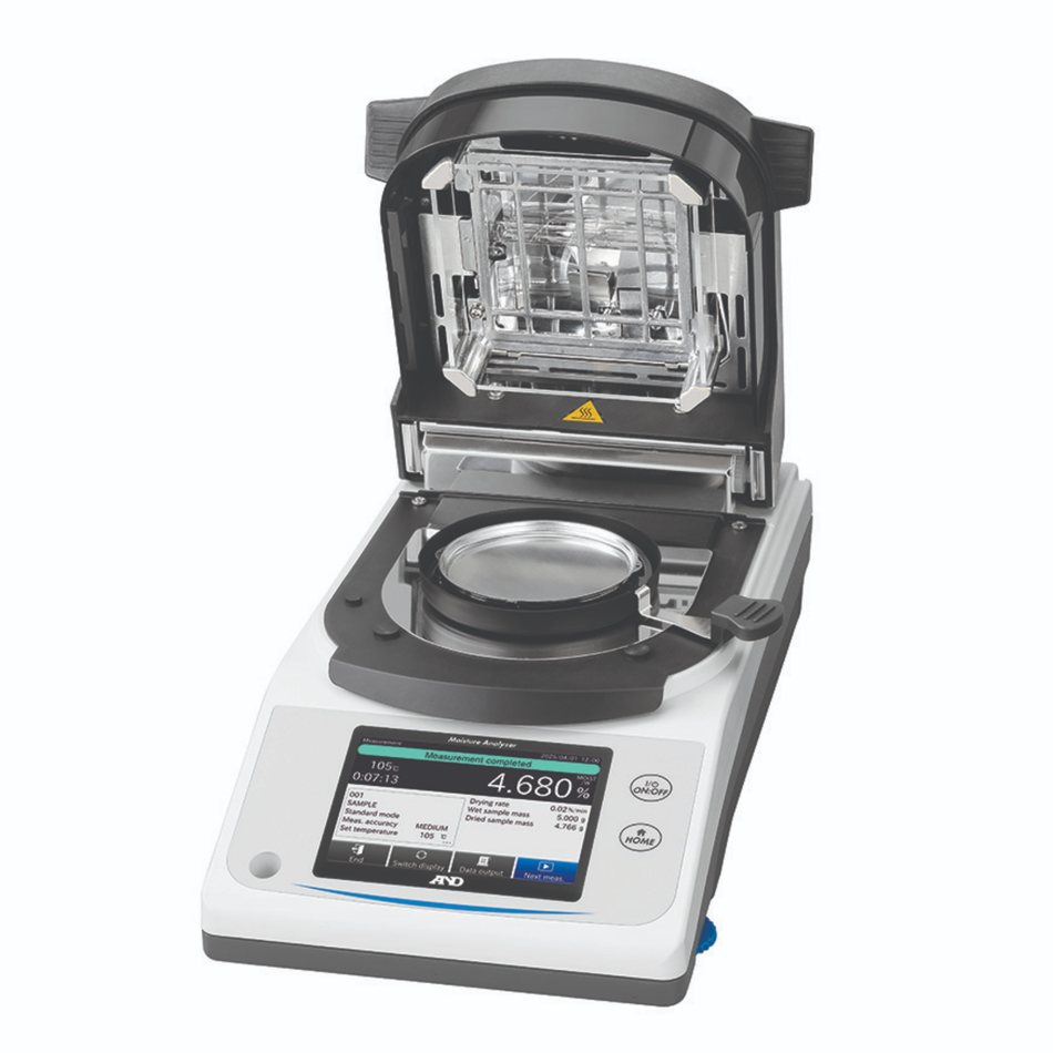 A&D ML-53A Moisture Analyser 51g Capacity × 0.005g Readability Precision Moisture Testing for Industrial & Routine Applications