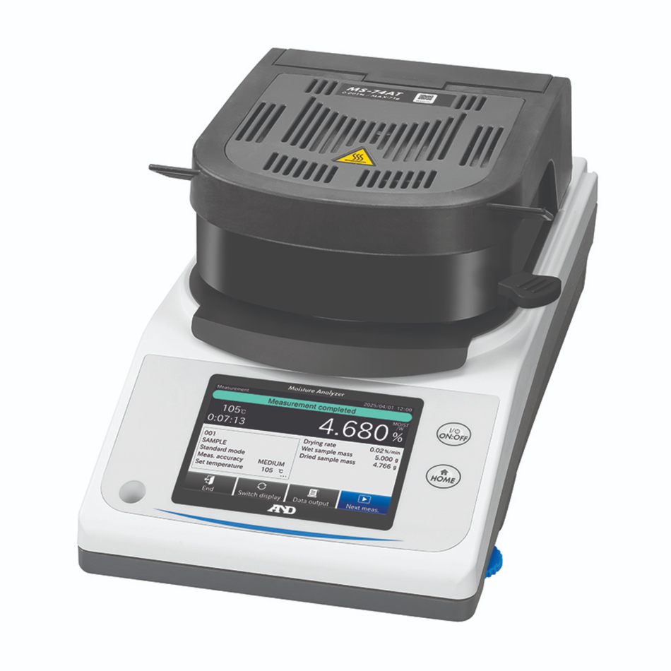 A&D MF-53A Moisture Analyser 51g Capacity × 0.002g Readability Precision Moisture Testing for Laboratory & Industrial Applications