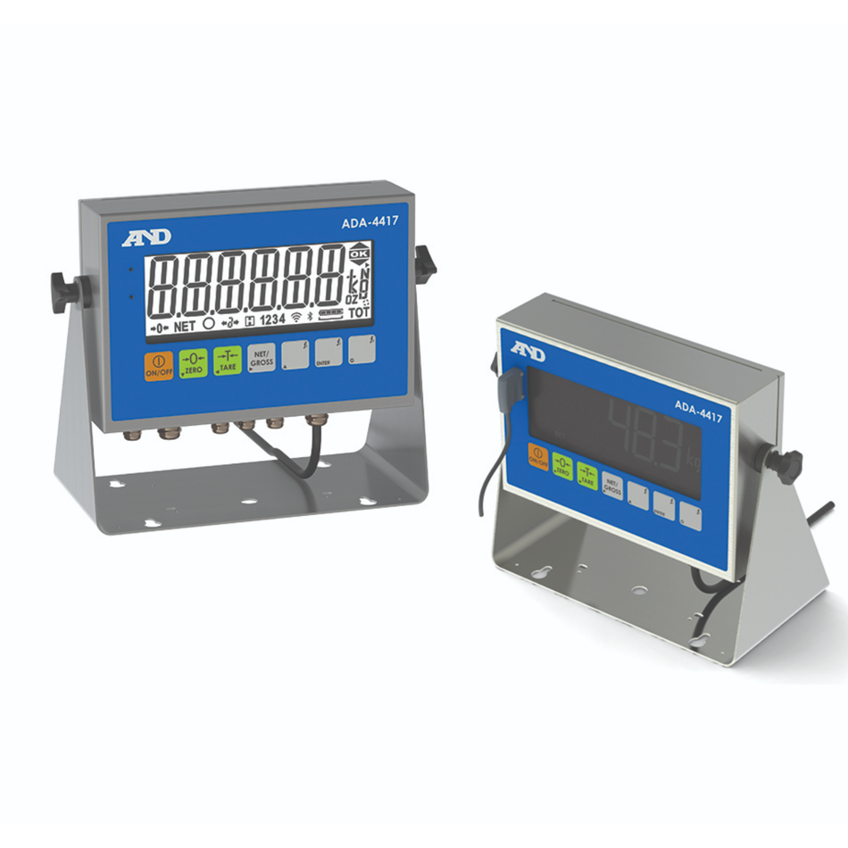 A&D ADA-4417 AC Power Stainless Steel Weighing Indicator IP69 Protection for Industrial Weighing Applications