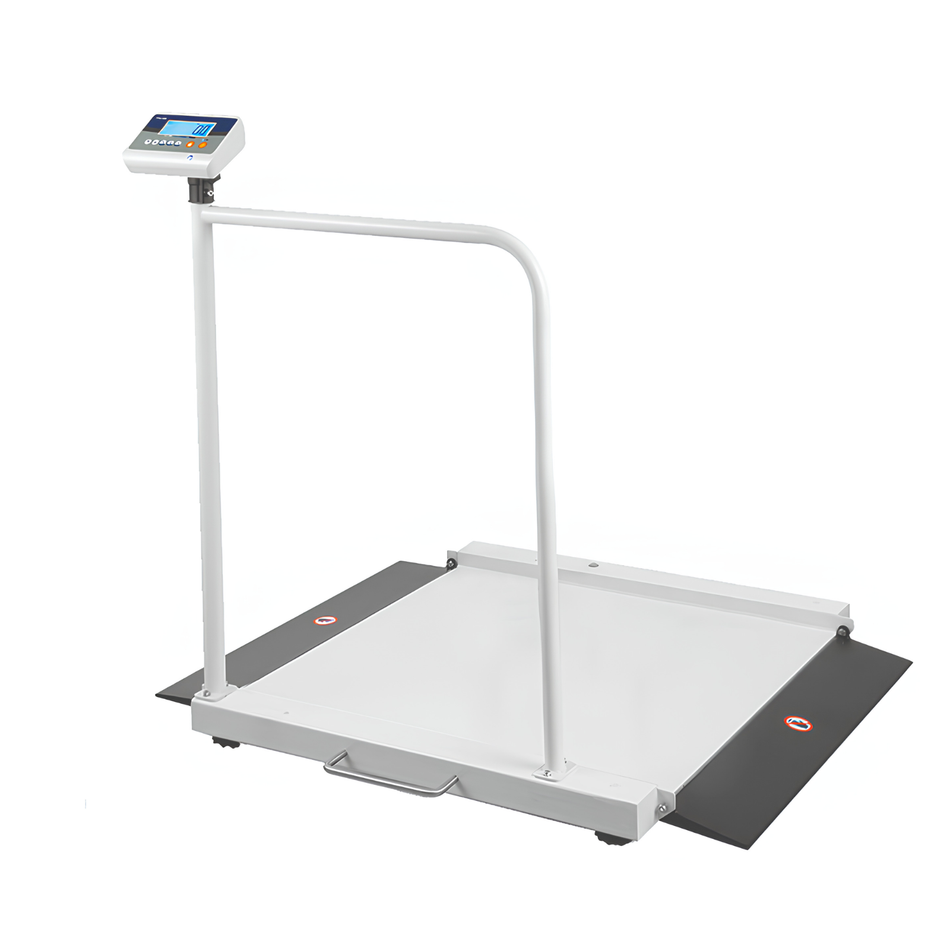 A&D AMW-300 Wheelchair Scale 300kg Capacity x 100g Readability for Accessible Patient Weighing