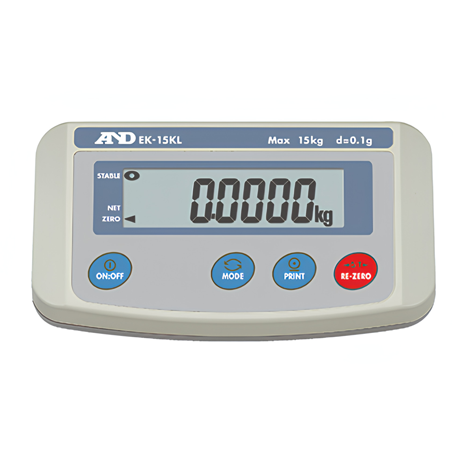 A&D EK-15KL High Capacity Precision Balance 15kg Capacity x 0.1g Readability for Laboratory & Industrial Weighing