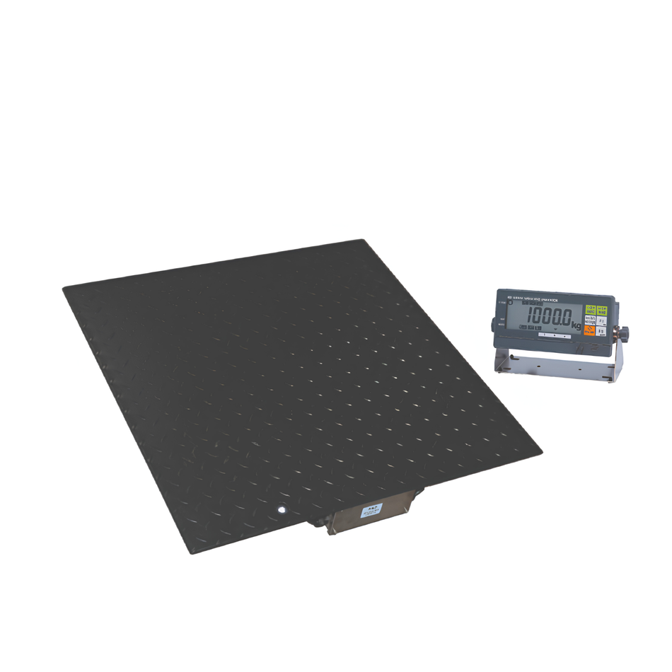 A&D ELP-700 Low Profile Platform Scale 1000kg Capacity x 0.1kg Readability 700 x 700mm Painted Steel Platform for Industrial & Warehouse Weighing