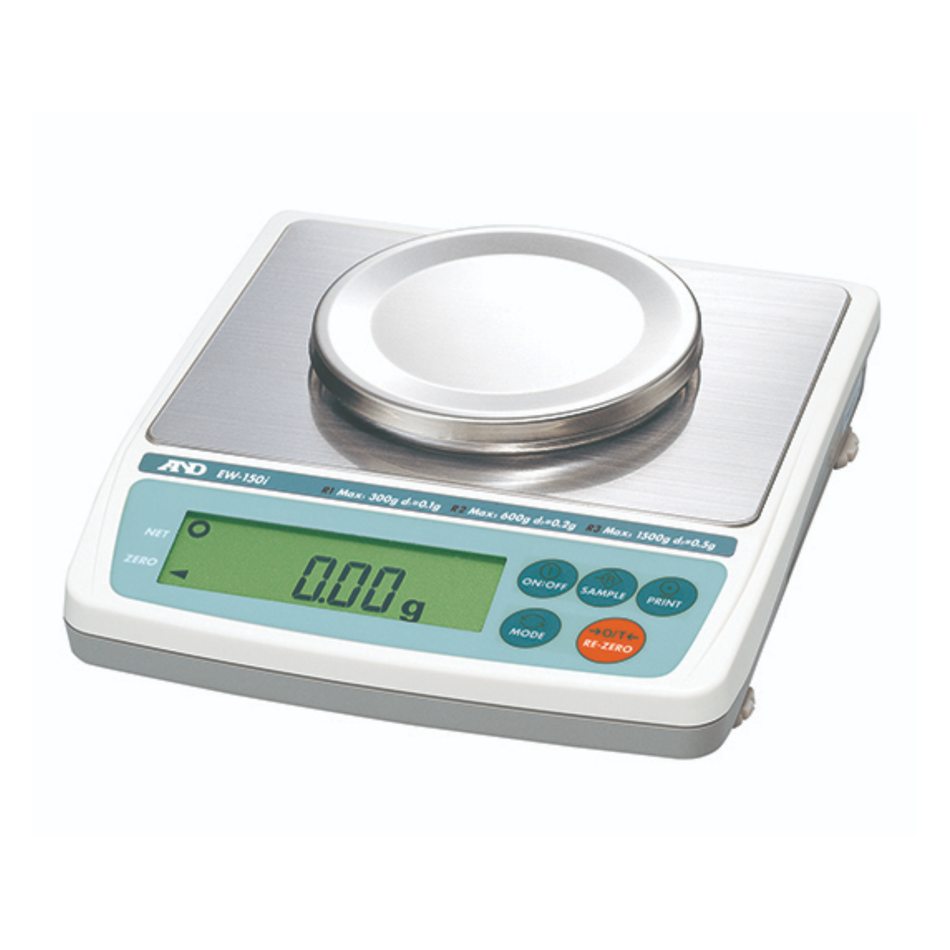 A&D EW-1500i Portable Triple Range Balance 1500g Capacity x 0.1g Readability for Laboratory & Precision Weighing