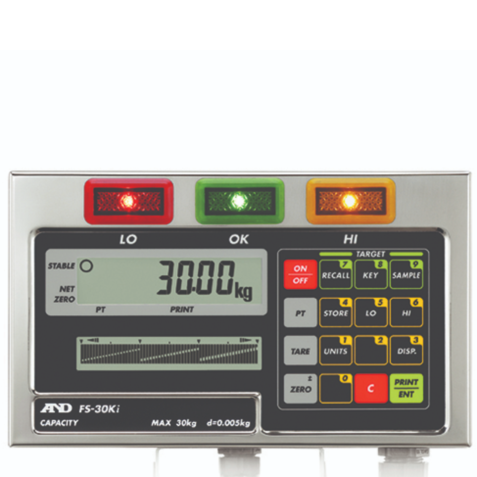 A&D FS-D Series Wet Area Indicator IP65 Waterproof Indicator for Industrial Scale and Checkweighing Applications