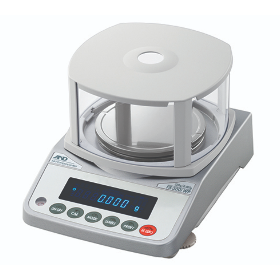 A&D FX-300iWP Waterproof Precision Balance 320g Capacity x 0.001g Readability IP65 Protection for Laboratory & Industrial Applications