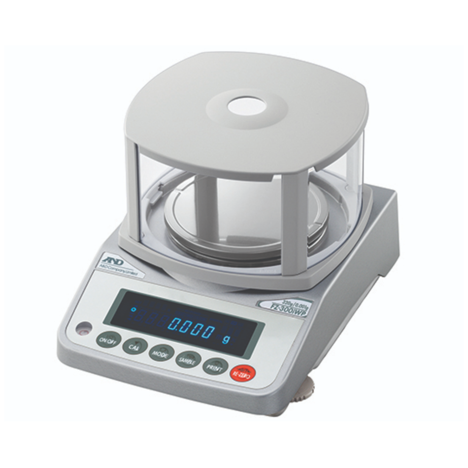A&D FZ-3000iWP Waterproof Precision Balance 3200g Capacity x 0.01g Readability IP65 Internal Calibration Weighing for Laboratory & Industrial Applications