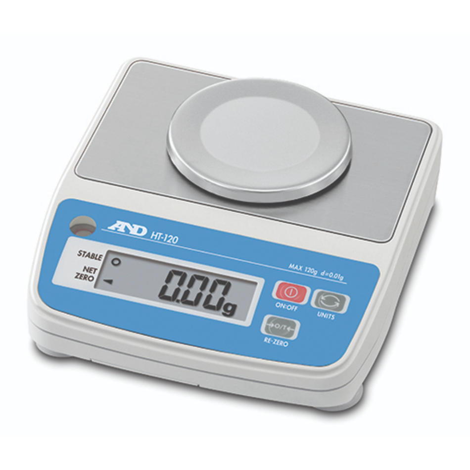 A&D HT-120 Compact Precision Scale 120g Capacity x 0.01g Readability for Laboratory & Jewellery Weighing