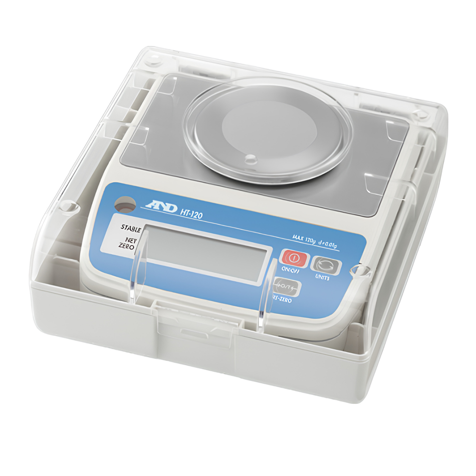A&D HT-120 Compact Precision Scale 120g Capacity x 0.01g Readability for Laboratory & Jewellery Weighing