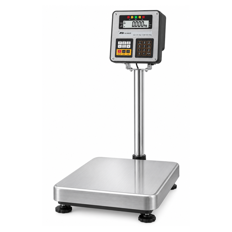 A&D HV-15KCEP Intrinsically Safe Platform Scale 3kg/6kg/15kg Capacity x 1g/2g/5g Readability IECEx Certified for Hazardous Area Weighing
