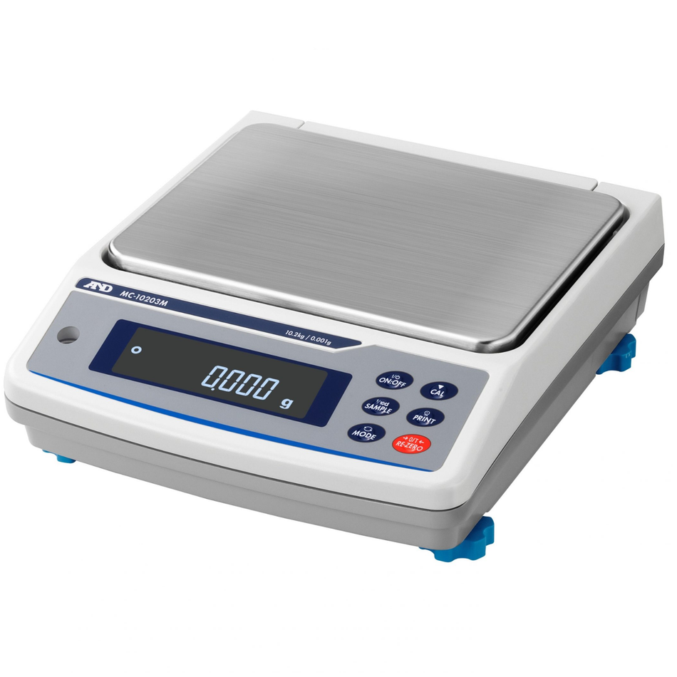 A&D MC-32002M IP65 Mass Comparator 32.2kg Capacity x 0.01g Readability for Laboratory Calibration & Industrial Weighing