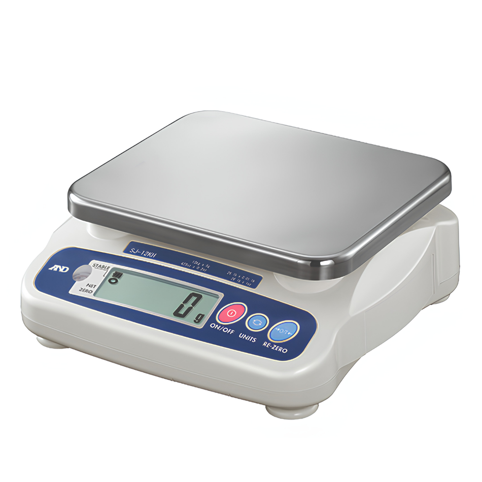 A&D SJ-5000HS Compact Bench Scale 5000g Capacity x 2g Readability for Basic Weighing and Product Packing