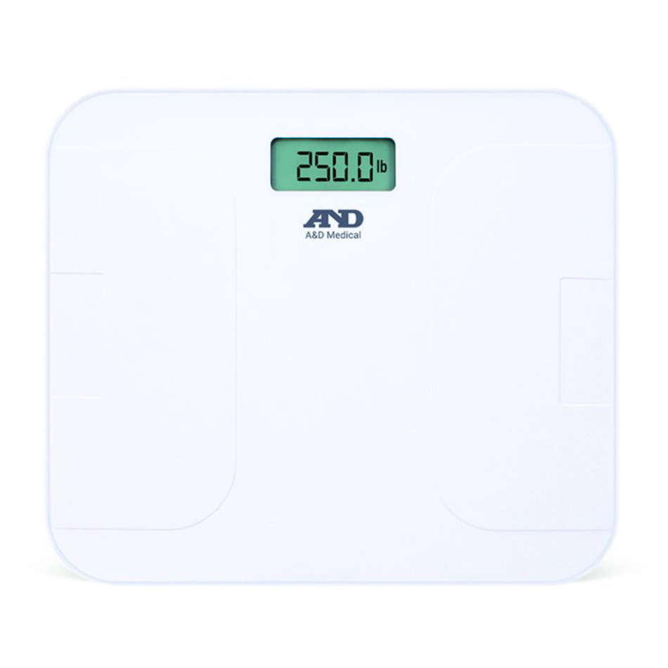 A&D UC-356BLE Premium High-Capacity Personal Scale 250kg Capacity x 200g Readability for Home Weight Monitoring