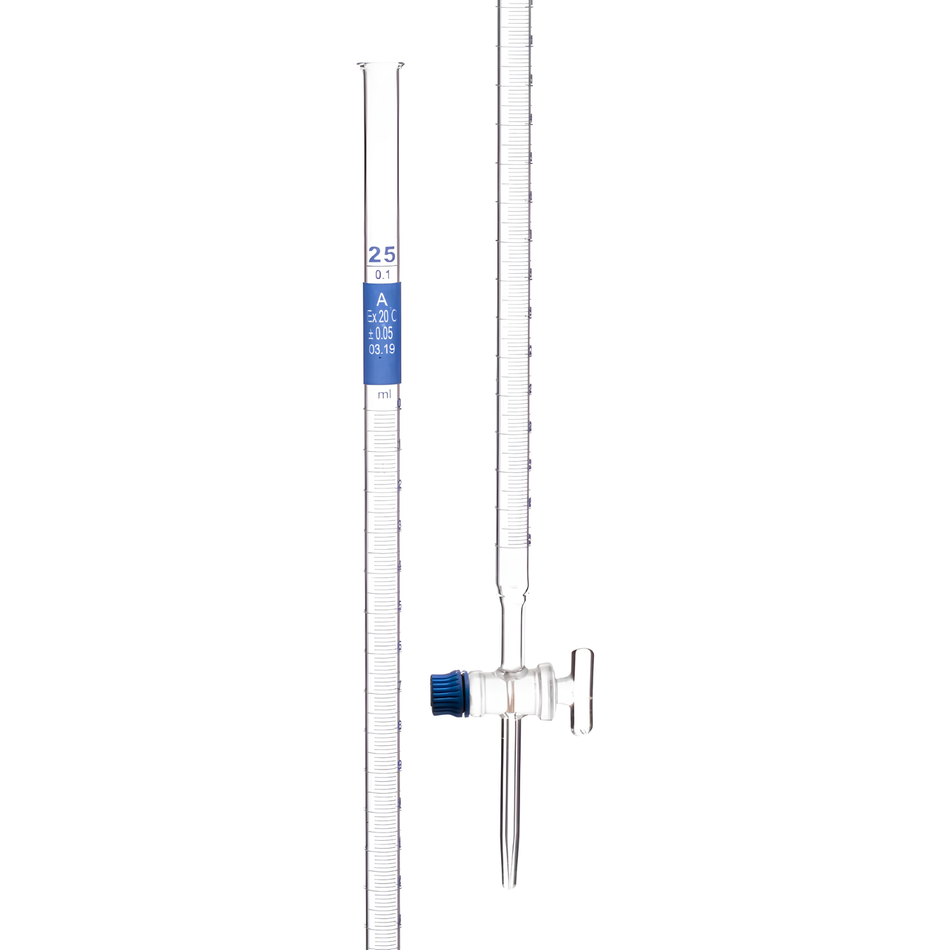Burette With Straight Bore Glass Screw Thread Stopcock, ISO “Class A”