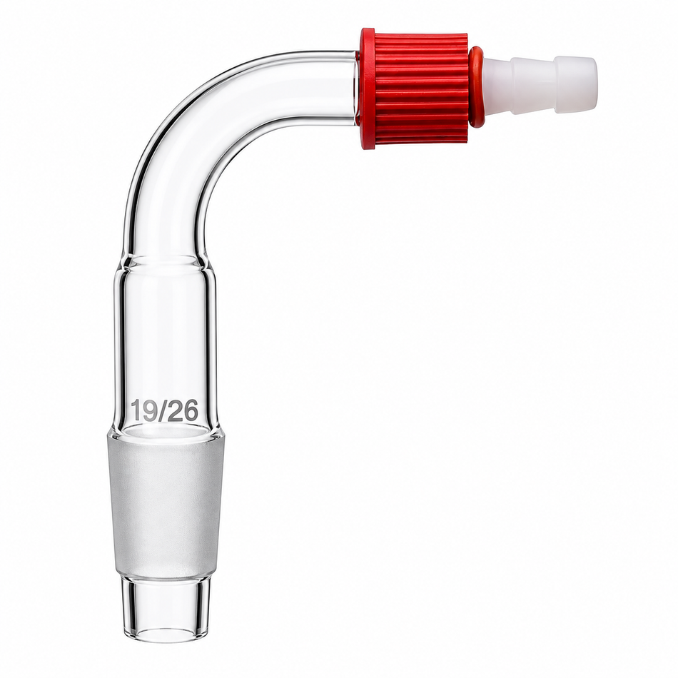 Adapter, Cone To Flexible Tubing Right Angle Connection With Screw Thread, Right Angle