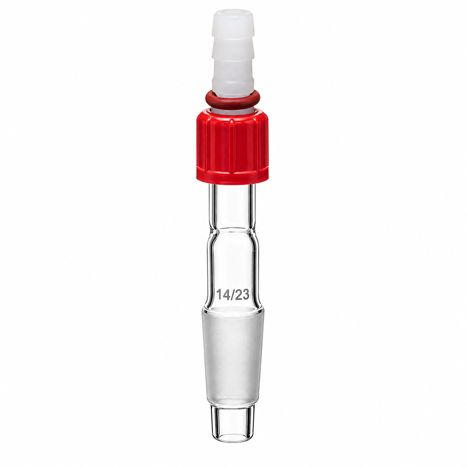 Adapter, Cone To Flexible Tubing Right Angle Connection With Screw Thread, Straight