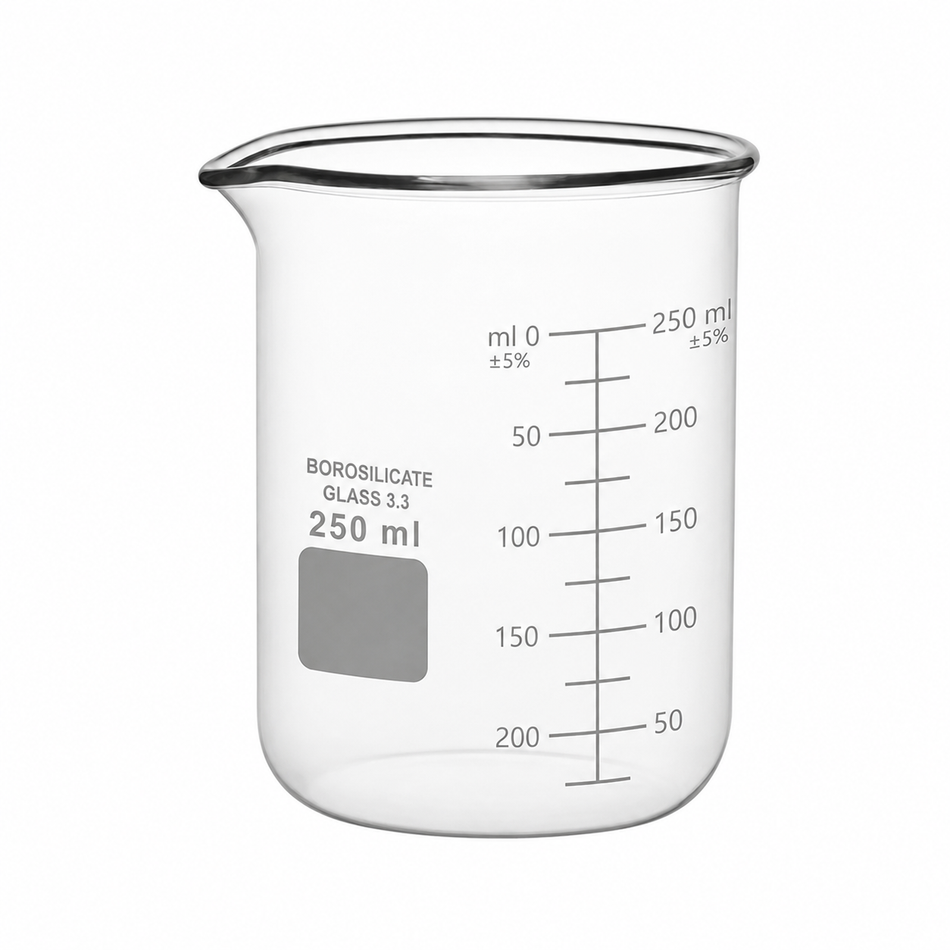 Beaker Low Form Borosilicate Glass With Double Capacity Scale ASTM