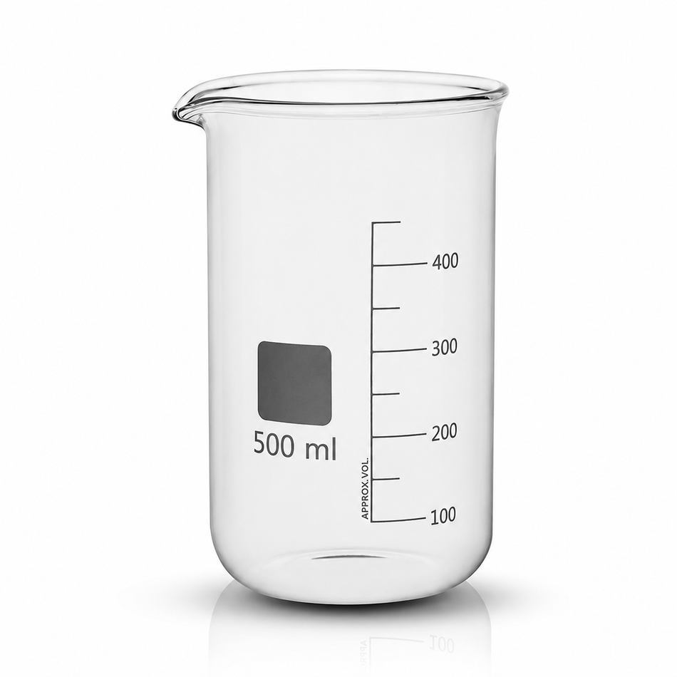 Beaker Tall Form Borosilicate Glass With Graduation & Spout DIN