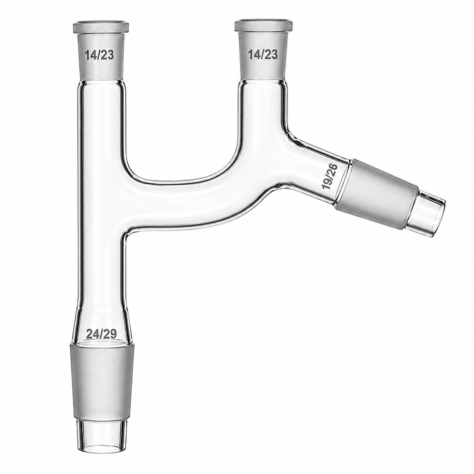 Claisen Head Sloping Borosilicate Glass With Two 14/23 Sockets