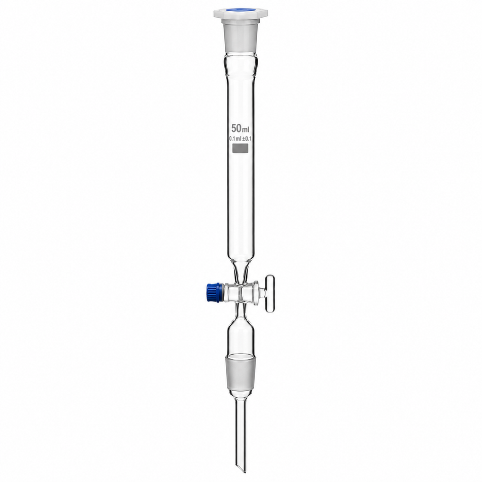 Dropping Funnel, Cylindrical, Plain With PP Super Stopper™, Socket & Cone